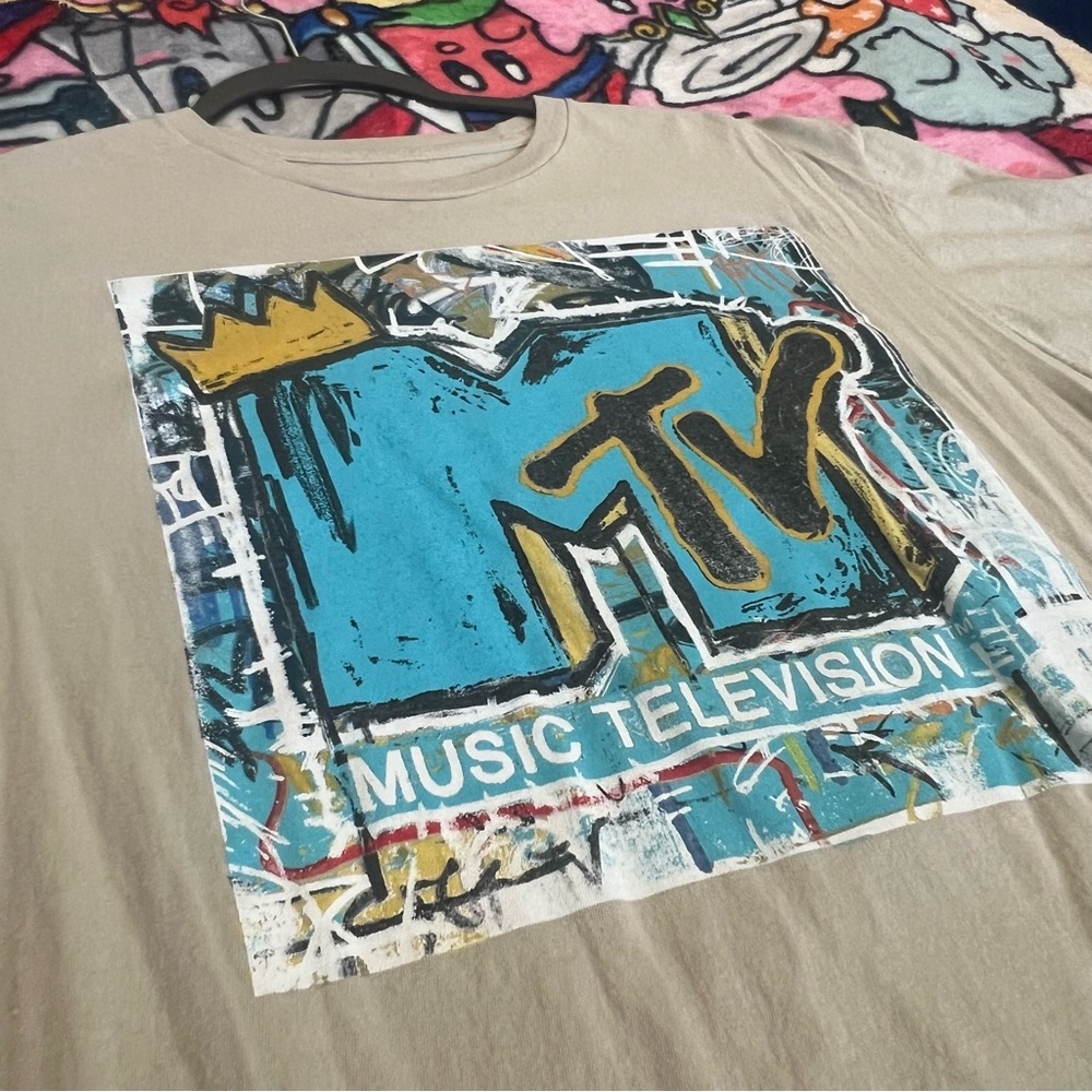 MTV Graphic Tee - Blue and Tan
